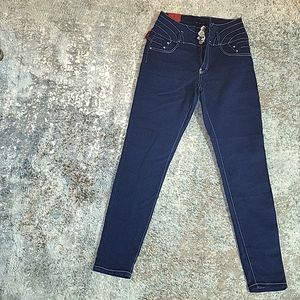 Embellished 4 button dark demin jeggings Sz. 9/10